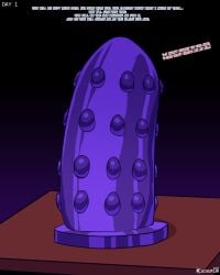 absurd_res artist_name big_dildo comic cuchuflin dialogue dildo dirty_talk english_text furniture hi_res huge_dildo offscreen_character purple_dildo sex_toy table text zero_pictured