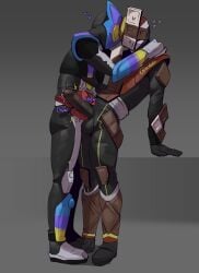 2boys armor armored_male belt biting_penis blush blush blush_lines blushing_through_mask bodysuit candy chastisedhorns chewing chocolate english_text erect_penis erection gay gummy_(food) hanto_karakida heart heart heart_symbol helmet hi_res holding holding_partner kamen_rider kamen_rider_gavv kamen_rider_gavv_(series) kamen_rider_valen leaning_back leaning_on_surface looking_down looking_down_at_own_penis looking_down_at_penis looking_down_at_self male male/male male_focus male_only mask masked masked_male monster monster_boy nervous nervous_sweat onomatopoeia penis penis_biting penis_out purple_armor shoma_(kamen_rider_gavv) standing standing_sex stomach_mouth text yaoi yellow_eyes
