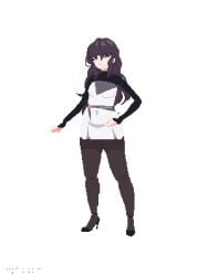 animated ass_expansion belly_expansion breast_expansion indulgences pixel_art sophia_(indulgences) tight_clothing