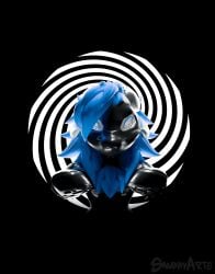 3d_(artwork) absurd_res ambiguous_gender anthro black_background black_latex blue_hair bodysuit clothing digital_media_(artwork) drone dronification fur glistening gloves hair handwear hi_res horn hosesuit hypnosis latex latex_clothing latex_gloves latex_handwear latex_skinsuit looking_at_viewer mammal mask mind_control mittens rubber_clothing simple_background skinsuit snubby snubbyarts solo tight_clothing wickerbeast