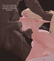 2025 2d big_penis blowjob dark-skinned_male dark-skinned_penis dark_penis dark_skin elf elf_female english_text excess_saliva fantasy female femsub interracial light-skinned_female light_skin male male/female maledom naked naked_male netorare nude nude_male oc oral oral_penetration oral_sex orc orc_male original original_character ozen_(soraoraora) saliva soraoraora squatting submissive sweaty_body text thick_ass throat_fuck