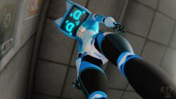 16:9 3d_(artwork) anthro blender_(artwork) digital_media_(artwork) female first_person_view genitals hi_res kerfur_omega_(votv) looking_at_viewer machine nuclear54 nude presenting pussy robot robot_anthro screen screen_face smile smug solo standing voices_of_the_void vulva widescreen