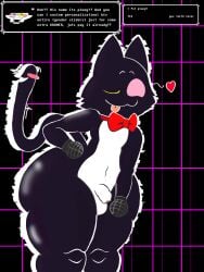 anthro ass big_butt deltarune electronics felid feline futanari glistening glistening_body hi_res intersex lilith_bz_(artist) male mammal microphone microphone_hands nude pluey_(deltarune) solo thick_thighs undertale_(series)