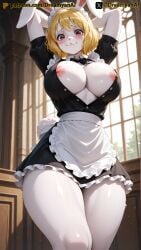 1girls 2025 4k :3 ai ai_assisted ai_generated anime anime_style arms_behind_head arms_up aroused aroused_female artist_name bare_legs bare_thighs big_breasts blonde_hair breasts breasts_out bunny_ears bunny_girl bunny_tail carrot_(one_piece) dreamyan_ai female fur furry furry_ears furry_female furry_tail hi_res high_quality high_resolution highres horny horny_female huge_breasts maid maid_apron maid_headdress maid_outfit maid_uniform nipple_slip nipples one_piece patreon paws pose posing posing_for_the_viewer rabbit_ears rabbit_girl rabbit_tail red_eyes short_hair smile smiling thick_ass thick_thighs thighs uncensored white_body white_fur white_skin