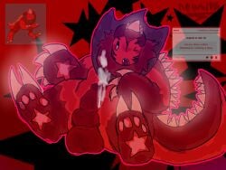 1boy anthro artist_signature balls cum dinosaur drakobloxxer drakobloxxer_(forsaken) feral forsaken_(roblox) knot knotted_penis male naked newb penis reference_image request roblox roblox_game self_upload strawpage_request tagme