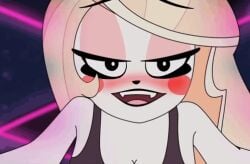 1girls animated beatboxer_from_outerspace bedroom_eyes bra charlie_morningstar_(hazbin_hotel) delete_this hazbin_hotel i_spent_50k_on_this_animation looking_at_viewer seducing_viewer solo verbalase verbalase_(youtuber)