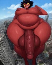 ai_generated ballsack bbw chubby_female cock futanari helluva_boss intersex millie_(helluva_boss) perchance_ai
