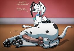101_dalmatian_street 101_dalmatians anatomically_correct anatomically_correct_anus anatomically_correct_genitalia anatomically_correct_penis animal_anus animal_genitals animal_penis anus aroused ass asshole balls big_ass big_balls big_butt big_cock big_dick big_penis black_body black_fur black_pawpads black_spots blue_collar blue_eyes bodily_fluids canid canine canine_anus canine_genitals canine_penis canis claws cock collar conditional_dnp dalmatian delilah_(101_dalmatians) dialogue dick dickgirl dickgirl_focus dickgirl_only disney dog_collar domestic_canine domestic_dog ejaculation english_dialogue english_text erect_penis erected_penis erection feet female female_feral female_focus female_only female_solo feral feral_female feral_focus feral_only floppy_ears ftg_crossgender fti_crossgender fur futa_focus futa_only futa_solo futanari genitals hi_res high_resolution highres hind_legs hindlegs hindpaw intersex knotted_cock knotted_dick knotted_penis looking_at_viewer looking_back looking_back_at_viewer mammal markings markings_(fur) pawpads paws penis precum precum_ejaculation precumming psy101 rule_63 solo solo_female solo_feral solo_focus spots spotted_body spotted_fur sweat sweatdrop sweating tail tailhole talking_to_viewer text toe_claws toes white_body white_fur white_spots