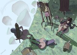 2d 3girls ass big_ass big_butt female tacou00
