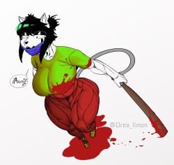 big_ass big_breasts big_butt big_thighs big_titties black_hair blood cat_ears cat_tail catgirl clothing curvaceous curvaceous_female curvaceous_figure curvy curvy_figure curvy_hips female female_focus female_only furry furry_female furry_only looking_at_viewer orca_limon original original_character short_hair