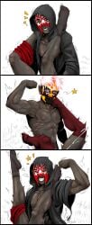 4some black_body flexing flexing_bicep flexing_muscles foursome gay gay_anal gay_domination gay_male gay_orgy gay_sex hood_up hoodie ii_(sleep_token) iii_(sleep_token) iv_(sleep_token) legs_on_shoulders legs_over_head legs_up masked masked_male missionary_position movement_lines oukamocha partially_clothed sleep_token_(band) text theyaoiking vessel_(sleep_token) white_hair
