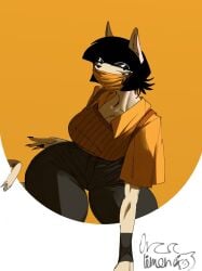 big_ass big_breasts big_butt big_thighs big_titties black_hair cat_ears cat_tail catgirl clothing curvaceous curvaceous_female curvaceous_figure curvy curvy_figure curvy_hips female female_focus female_only furry furry_female furry_only looking_at_viewer orca_limon original original_character short_hair