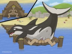 animal_genitalia anus balls beach big_balls black_body cetacean cetacean_genitalia death_by_snu_snu detailed_background docks dolphin dominant dominant_female dominant_feral duo erection female female_on_top feral genitals hi_res human human_on_feral interspecies larger_female larger_feral looking_back male male/female male_on_feral mammal marine oceanic_dolphin on_top open_mouth orca penetration penile penile_penetration penis penis_in_vagina purple_eyes raised_tail sex shadow size_difference strohdelfin tail tongue tongue_out toothed_whale vaginal_penetration vaginal_penetration vulva water white_body zoophilia
