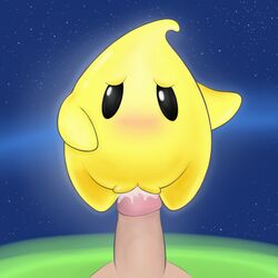 blush faceless_male female interspecies looking_at_viewer luma male mario_(series) night outside penetration straight super_mario_galaxy swizzle vaginal_penetration