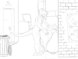 4:3 alley animal_humanoid belly big_belly big_breasts bodily_fluids breast_expansion breasts canid canid_humanoid canine canine_humanoid cjthegreat2003 cum cum_inside dog_humanoid duo excessive_cum excessive_genital_fluids excessive_lactation expansion female genital_fluids huge_breasts humanoid hyper hyper_breasts inflation inflation lactating lactating_during_sex lizard male male/female mammal mammal_humanoid monochrome reptile scalie