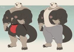 2025 4_toes 5_fingers anthro areola barazoku barefoot biceps big_bulge big_muscles big_pecs biped black_nose blue_background blush blush_lines bottomwear bulge claws closed_smile clothed clothed_anthro clothed_male clothing dated deltoids detailed_bulge digital_drawing_(artwork) digital_media_(artwork) eliott_(theor) eyebrows feet fingerless_(marking) fingerless_gloves_(marking) fingers flat_colors fur genital_outline gloves_(marking) gradient_background grey_body grey_bottomwear grey_clothing grey_ears grey_eyebrows grey_fur grey_pants grey_sweatpants hi_res huge_bulge huge_muscles huge_pecs humanoid_feet humanoid_hands hyper hyper_muscles jockstrap jockstrap_only looking_at_viewer male male_anthro mammal markings model_sheet mouth_closed multicolored_body multicolored_fur muscular muscular_anthro muscular_male mustelid navel nipple_piercing nipple_ring nipples otter pants pecs penis_outline piercing pink_areola pink_nipples plantigrade red_clothing red_jockstrap red_underwear ring_piercing sea_otter shirt signature simple_background smile smiling_at_viewer solo standing sweatpants tail tank_top theor three-quarter_view toe_claws toeless_(marking) toes topless topless_anthro topless_male topwear trapezius triceps underwear underwear_only whiskers white_background white_body white_claws white_clothing white_fur white_shirt white_tank_top white_toe_claws white_topwear yellow_eyes