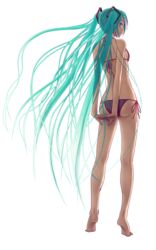 ass back bikini hatsune_miku legs shoulders tiptoes vocaloid wokada