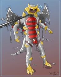 2024 animate_inanimate claws clothing collar dragon generation_4_pokemon giratina goo_suit hi_res latex leash legendary_pokemon living_clothing male mythological_creature mythological_scalie mythology nintendo null_bulge pokemon pokemon_(species) riggedreded scalie slime squeak suit toy transformation tugging wings