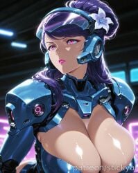 1girls ai_generated blue_hair female kusuriya_no_hitorigoto light-skinned_female light_skin lihua_(kusuriya_no_hitorigoto) long_hair milf thick_female violet_eyes