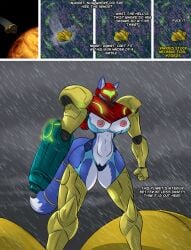 absurd_res anthro canid canine english_text female fox hi_res krystal_(star_fox) mammal metroid nintendo profanity samus_aran solo star_fox text thebigbadwolf01