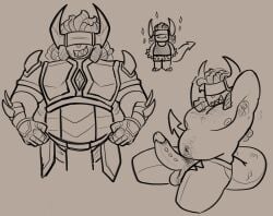 1boy armor armpit_hair armpits arms_behind_head banhammer_(phighting) chest chest_hair deadmeatboar dragon_tail fangs fat goggles heart_pattern_underwear horns inphernal looking_at_viewer male male_only naked nipples no_color penis phighting pubic_hair roblox silly silly_face spiky_cock spiky_teeth tagme tank_top