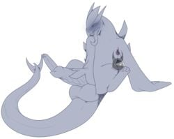 balls blush erection furry furry_only legendary_pokemon lugia male male_only nintendo open_mouth penis pokemon pokemon_(species) redras_shoru solo tongue video_games