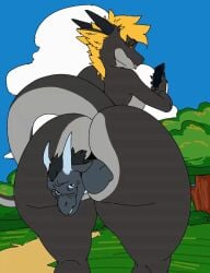 anal_vore animated animated blonde_hair color dragon female female_pred horns huge_ass naked no_sound phone tail thick_thighs uslurpart vore wide_hips