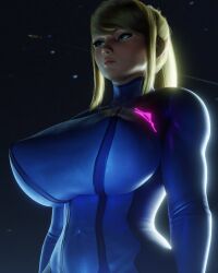 1girls 3d 3d_(artwork) big_breasts blonde_female blonde_hair blonde_hair_female blue_eyes blue_eyes_female bottopbot2 breasts clothed clothed_female female female_focus female_only large_boobs large_breasts metroid nintendo samus_aran solo solo_female solo_focus video_game_character