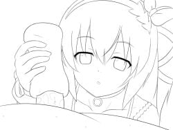 animated animated artificial_vagina bouncing_hair bouncing_penis completely_nude edna_(tales) expressionless female gloved_handjob gloves handjob kiikii_(kitsukedokoro) looking_at_penis monochrome nude sex_toy tales_of_(series) tales_of_zestiria translation_request