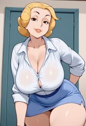 ai_generated alice_mitchell big_ass big_breasts big_butt cartoon cartoon_character cartoon_milf cartoon_mom cleavage dennis_the_menace mature_female mature_woman milf mommy mother robotkesh seductive skirt solo solo_female teasing thick_thighs wide_hips