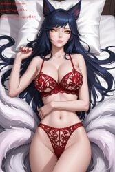 ahri ai ai_assisted ai_generated bed female large_breasts league_of_legends