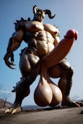 ai_generated balls deathclaw fallout furry furrypornaddiction male penis