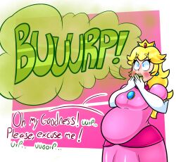 belch belching belly big_belly burp burp_cloud burp_fetish burping full_belly mario_(series) nintendo princess_peach stuffed_belly un_shoto