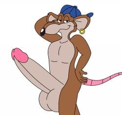 2014 4_fingers anthro backwards_baseball_cap backwards_hat balls baseball_cap bedroom_eyes big_balls big_penis black_nose blue_baseball_cap brown_body brown_fur capitol_critters cheek_tuft clothing collarbone colored digital_drawing_(artwork) digital_media_(artwork) ear_piercing ear_ring erection facial_tuft fingers flat_colors foreskin fur genitals giant_penis glance hairless_tail half-closed_eyes hand_behind_head hand_on_hip hand_on_own_hip hanna-barbera hat hat_only headgear headgear_only headwear headwear_only heavymetalrules hi_res huge_balls huge_cock humanoid_genitalia humanoid_hands humanoid_penis hyper hyper_balls hyper_genitalia hyper_penis jammett looking_at_viewer male male_only mammal mostly_nude multicolored_body multicolored_fur murid murine muscular muscular_anthro muscular_male narrowed_eyes nude pecs penis piercing pink_foreskin pink_tail pinup pose rat ribs ring_piercing rodent seductive smile smiling_at_viewer solo standing tail tan_balls tan_body tan_fur tan_penis tuft two_tone_body two_tone_fur
