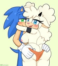 1boy 1girls animal_ears anthro arms_around_neck ass ass big_ass big_butt black_nose blue_body blue_eyes blue_fur blue_hair blue_skin blush breasts bubble_ass bubble_butt commission curvy duo eyelashes fur furry gloves grabbing_panties green_eyes hand_on_butt harryoww hedgehog horn hugging idw_comics idw_publishing lanolin_the_sheep looking_at_viewer male/female mammal nipples open_mouth panties panties_only pink_nose sega sheep sheep_girl sheep_horns sideboob simple_background smile sonic_(series) sonic_the_hedgehog sonic_the_hedgehog_(comics) sonic_the_hedgehog_(idw) sonic_the_hedgehog_(series) spiky_hair tail thick_ass thick_legs thighhighs white_body white_fur white_hair white_skin wool wool_(fur)