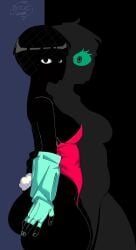 big_ass big_breasts big_butt big_thighs big_titties black_hair black_skin bunny_tail bunnysuit clothing curvaceous curvaceous_female curvaceous_figure curvy curvy_figure curvy_hips female female_focus female_only looking_at_viewer orca_limon original original_character shadow short_hair