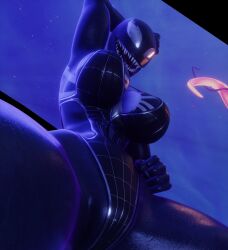 3d 3d_(artwork) arm_behind_head arm_up armpit black_body black_skin blender breasts breasts_apart breasts_focus cleavage clothed clothing cosplay costume disney epic_games fit fit_female fortnite hand_behind_head hand_on_stomach looking_at_viewer looking_down marvel marvel_comics muscular muscular_female night night_sky open_mouth peppertgp pussy pussy_focus revealing_clothes sharp_teeth she-venom she-venom_(cosplay) skin_tight skinsuit smile smiling smiling_at_viewer spider-girl_(cosplay) spread_legs swimsuit symbiote symbiote_suit teeth teeth_showing teeth_visible thick thick_thighs thighs tight_clothes tight_clothing tight_fit venom_(marvel) white_eyes wide_hips