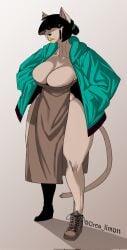 big_ass big_breasts big_butt big_thighs big_titties black_hair cat_ears cat_tail catgirl clothing curvaceous curvaceous_female curvaceous_figure curvy curvy_figure curvy_hips female female_focus female_only furry furry_female furry_only looking_at_viewer orca_limon original original_character short_hair