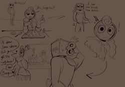 boxten_(dandy's_world) bulge bulge_through_clothing dandy's_world erection gay glisten_(dandy's_world) imminent_sex mirror roblox