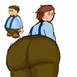 1boy ass ass_focus big_booty big_butt chubby fat_ass male male_only showing_ass solo solo_focus solo_male thicc