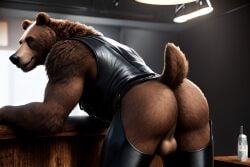 adam360 ai_generated ass balls bear bottomless bum chaps furry vest