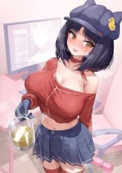 big_breasts computer_monitor cosplay dildo gao-lukchup gao_(gaolukchup) jar loogchoob_(gaolukchup) miside watermark