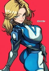 blonde_hair bodysuit invisible_woman komatsuki komatsuki_n marvel_rivals presenting_ass pretty_female