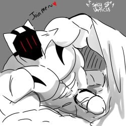 bara big_penis cat furry furry_cat gay in_bed lustfulsai masked_male seducing