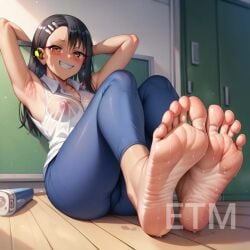 ai_generated armpits foot_fetish footjob hayase_nagatoro please_don't_bully_me,_nagatoro