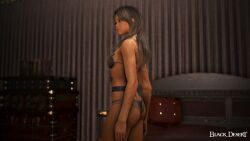 3d arab_female bdo beurette black_desert black_desert_online black_underwear commentary_request dark-skinned_female exposed french_arab game_screenshot irl_character submissive thong yourbdoslave