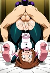 ai_generated boku_no_hero_academia minoru_mineta obeymistress ochako_uraraka