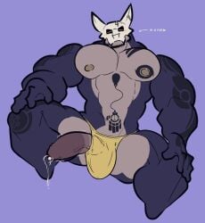 alolan_marowak anthro balls bara barazoku big_balls big_penis boner erection facial_hair lose_it_mister male male_only marowak nintendo penis penis_out pokemon precum regional_form_(pokemon) rutting solo solo_male