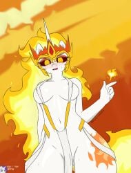 1girls anna-morality breasts cutie_mark daybreaker_(mlp) female fire friendship_is_magic horn looking_at_viewer my_little_pony nudity princess_celestia_(mlp) rarity_(mlp) solo solo_female