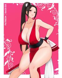 1girls asian_female big_breasts breasts brown_hair cleavage confident curvy_female kaos_art king_of_fighters mai_shiranui ponytail revealing_clothes sideboob thick_thighs thighs